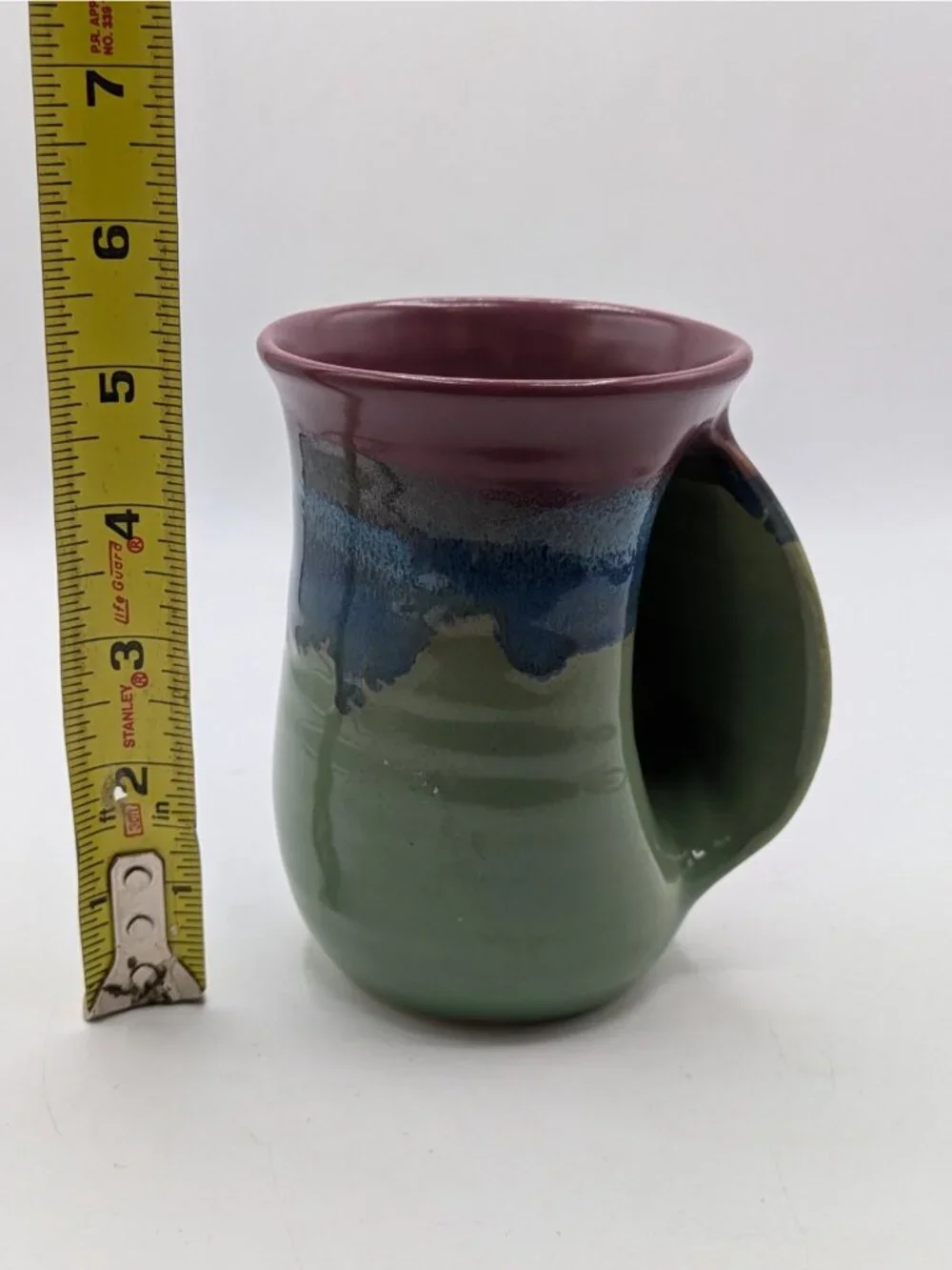 Neher Pottery Clay in Motion Right Hand Warmer Mug Hand Crafted Signed